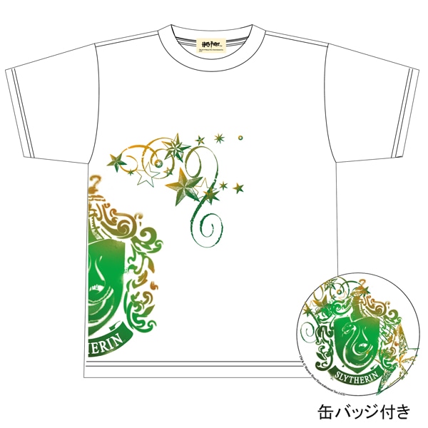 ハリー・ポッター Tシャツ8 ホワイト(スリザリン)レフトM